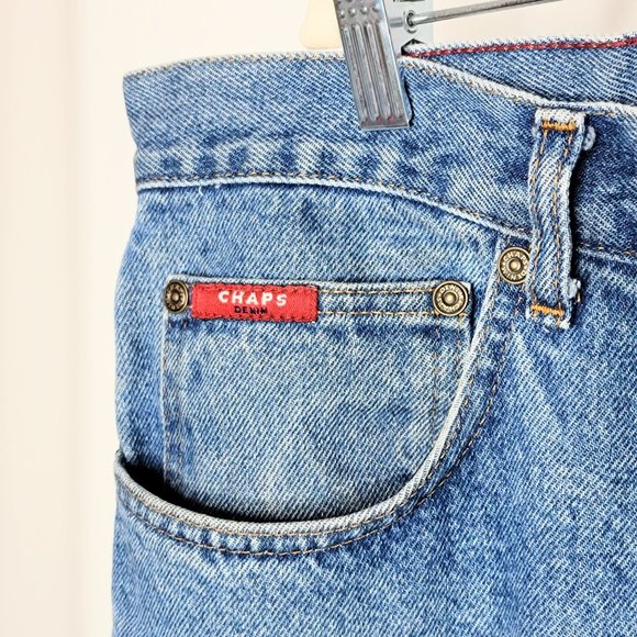 CHAPS Denim Men's Vintage 90s Relaxed Fit Blue Denim Jeans Size 42x32 - Picture 3 of 10